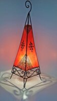 Orientalische Stehlampe "Henna-Pyramid" 73 cm Leder Orange