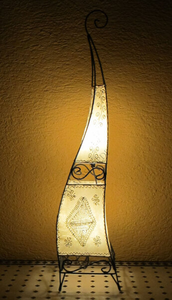 Orientalische Stehlampe "Henna" 100 cm Leder Natur
