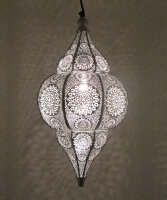 Orientalische Indische Hängelampe Deckenlampe Jaya Silber