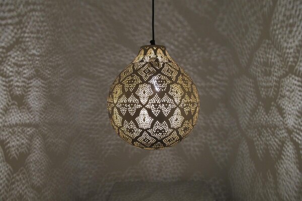 Orientalische Indische Messing Hängelampe Deckenlampe Rajani Gold