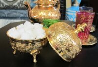 Orientalische Minz-/ Zuckerdose Deko Berber Gold