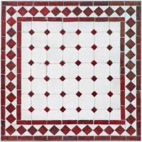 Mediterraner Mosaik Couchtisch Bordeaux-Natur 45 x 45 cm