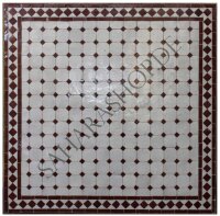 Mediterraner Mosaik Couchtisch Bordeaux-Natur 80 x 80 cm