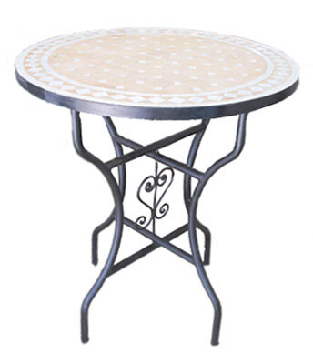 Orientalischer Mosaiktisch Rund Ø 60 cm Beige