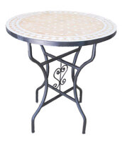 Orientalischer Mosaiktisch Rund Ø 60 cm Beige