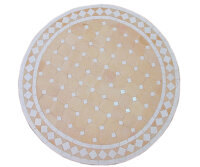 Orientalischer Balkon Garten Bistro Mosaiktisch Rund Ø 60 cm Beige