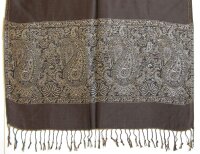 Pashmina Schal - Schultertuch - Stola - mit Paisley Muster - Nr. 13 Braun