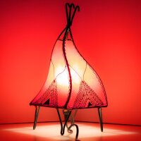Orientalische Stehlampe "Henna" 35 cm Leder Rot