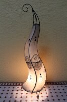 Orientalische Stehlampe "Henna-Rund" 90 cm Leder Natur