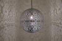 Orientalische Indische Messing Hängelampe Deckenlampe Zarina Silber groß