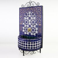 Marokkanischer Mosaikbrunnen Mini Blau-Natur