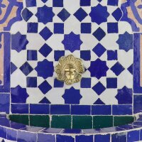 Marokkanischer Mosaikbrunnen Mini Blau-Natur