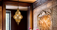 Orientalische Indische Hängelampe Deckenlampe Jaya Gold