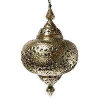 Orientalische Indische Messing Hängelampe Deckenlampe Nilay Silber