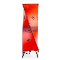 Orientalische Stehlampe "Henna-Carré" 49 cm Leder Orange