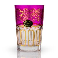 6 Teegläser, Teegläser-Set, Atay, Cay Premium Orientalische Teegläser Gold Pink