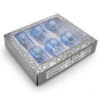 6 Premium Orientalische Marokkanische Teegläser Silber Blau