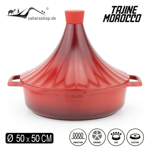 Marokkanische Tajine Morocco Ø 28 cm Keramik Induktion Rot