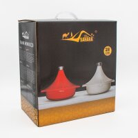Marokkanische Tajine Morocco Ø 28 cm Induktion Schwarz I Rot I Beige
