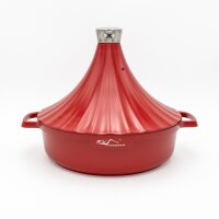 Marokkanische Tajine Morocco Ø 28 cm Induktion Schwarz I Rot I Beige