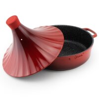 Marokkanische Tajine Morocco Ø 28 cm Keramik Induktion Rot