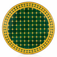 2.Wahl Mosaiktisch Groß Ø100 cm Gelb-Grün Handmade