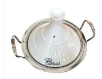 Marokkanische Tajine Rostos Weiß Ø 26 cm Keramik Induktion