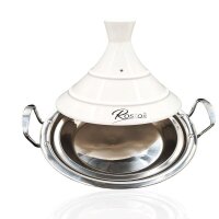 Marokkanische Tajine Rostos Weiß Ø 34 cm Keramik Induktion