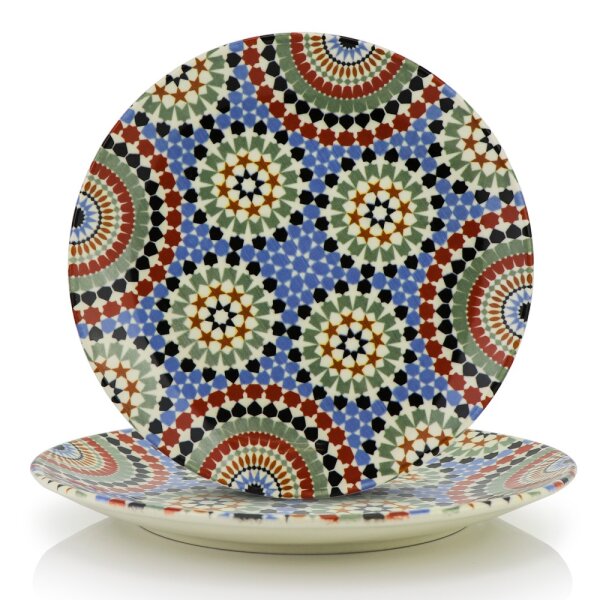 Orientalischer Keramik-Teller rund Ø 25cm Blau-Orange, 4,90 €