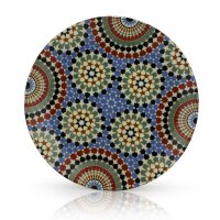 Orientalischer Porzellan-Teller Oriental rund Ø 25cm Blau-Bunt Speise-Essteller spülmaschinenfest