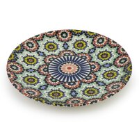 Orientalischer Porzellan-Teller Arabesque rund Ø 20cm Grün-Bunt Speise-Essteller spülmaschinenfest