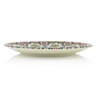 Orientalischer Porzellan-Teller Arabesque rund Ø 20cm Grün-Bunt Speise-Essteller spülmaschinenfest