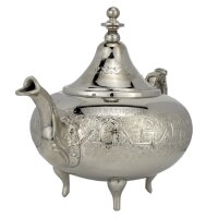 Marokkanische Teekanne "Deluxe 1" Silber 1,5 l