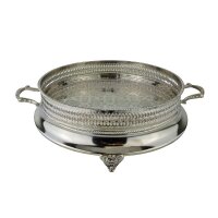 Marokkanisches Teetablett "Deluxe" Ø 47 cm Silber