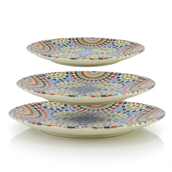 Orientalischer Keramik-Teller rund Ø 25cm Blau-Orange, 35,00 €