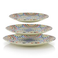 6-er Set Orientalischer Porzellan-Teller Oriental rund Ø 20cm Blau-Bunt Speise-Essteller spülmaschinenfest