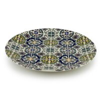 6-er Set Orientalischer Porzellan-Teller Sahara rund Ø25cm Gelb-Blau-Bunt Speise-Essteller spülmaschinenfest