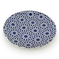 6-er Set Orientalischer Porzellan-Teller rund Ø 25cm Blau-Weiß Speise-Essteller spülmaschinenfest