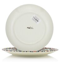 12-er Set Orientalischer Porzellan-Teller Arabesque rund Ø 20cm Grün-Bunt Speise-Essteller spülmaschinenfest