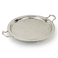 Marokkanisches Teetablett "Rabat" mit Griff Ø 45 cm Silber