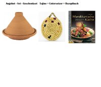 Tajine-Set Geschenkset Tajine 34cm + Untersetzer + Kochbuch