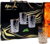 6er Set Hakal Teegläser Luxus Glas Kristall Look...