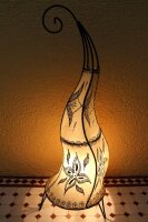 Orientalische Stehlampe "Henna-Rund" 70 cm Leder Natur