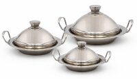 Marokkanische Tajine Ø 34 cm Induktion Sahara Tajin Tagin Edelstahl Silber