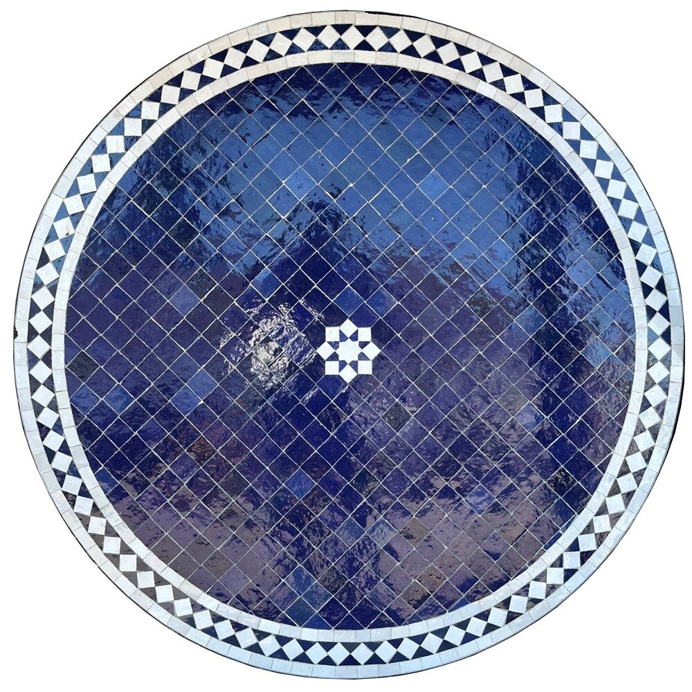 Mediterraner Mosaiktisch Rund Ø 80 cm "Fleur" Grün, 296,89