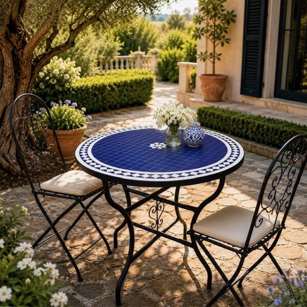 Mediterraner Mosaiktisch Rund Ø 80 cm 