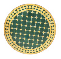 Mosaikplatte Rund Ø 100 cm Grün-Gelb
