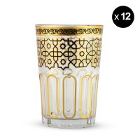 12 Orientalische Marokkanische Teegläser Fes  Gold