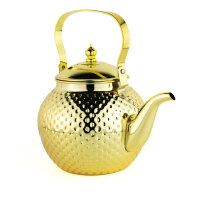 Orientalische Teekanne, Berrad Atay, Cay Kanne, "Sahara" Gold 1,2 L