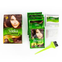 Dabur Vatika Henna Haarfarbe -Hair Colour Permanent Natural Brown 6x10g (insgesamt - 60g)